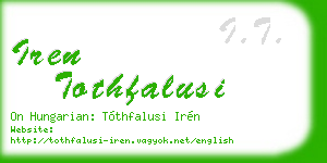 iren tothfalusi business card